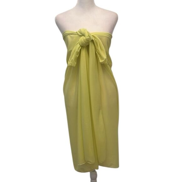 Chic Light Yellow Sheer Wrap approximately 43x70” so many ways to style worn 1x - Picture 5 of 7
